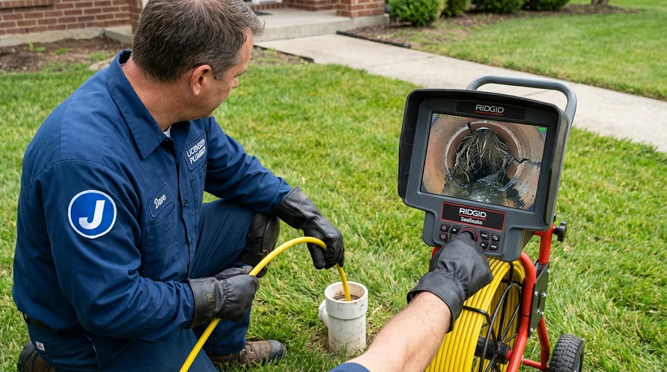 Sewer camera inspection being performed by Johns Plumbing LLC in Saint Cloud