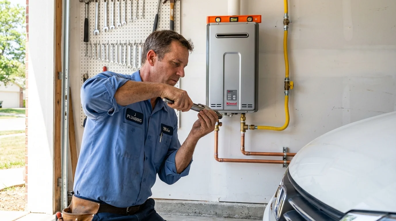 Tankless water heater installation by a Johns Plumbing LLC plumber in Saint Cloud